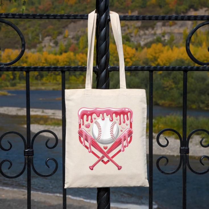 Valentines Baseball Boys Ice Cream Drip Heart Youth Kids Canvas Tote Bag