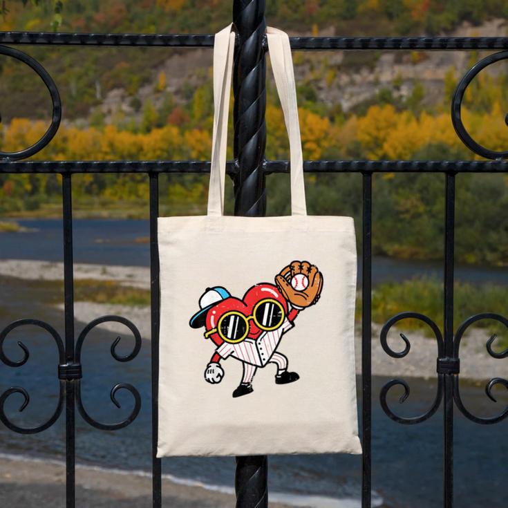 Valentines Day Baseball Heart Gloves Cute Boys Kid Youth Men Canvas Tote Bag Valentines Day Baseball Heart Gloves Cute Boys Kid Youth Men Canvas Tote Bag