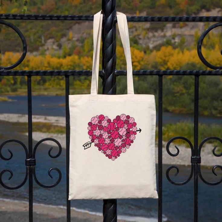 Valentine's Day Baseball Heart Softball Player Sports Lover Canvas Tote Bag Valentine's Day Baseball Heart Softball Player Sports Lover Canvas Tote Bag