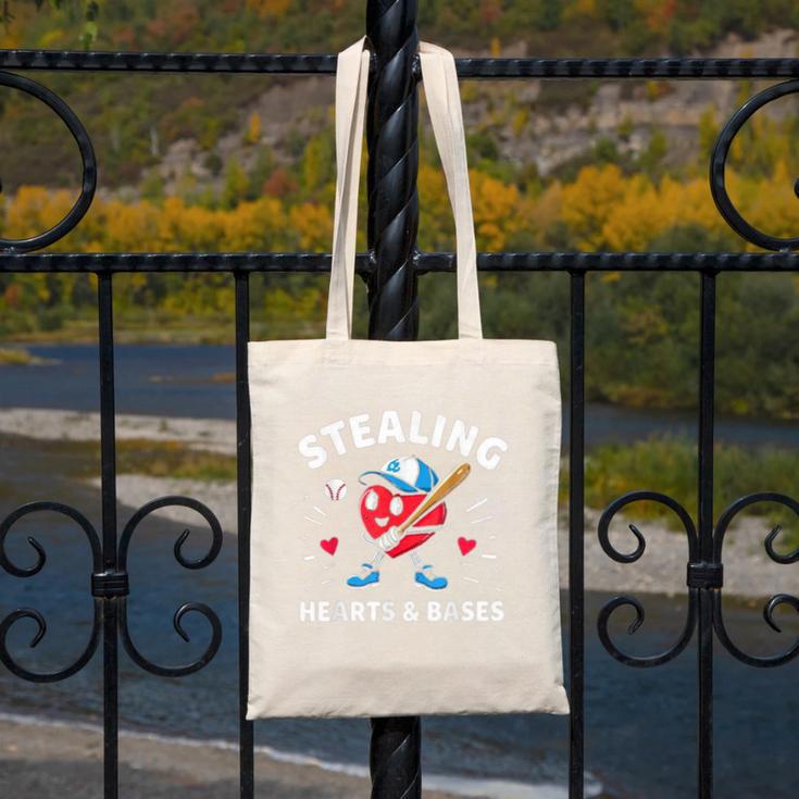 Valentines Day Baseball Stealing Hearts Bases Boys Kids Men Canvas Tote Bag