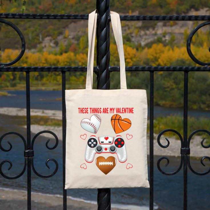 Valentines Day Boys Men Hearts Gaming Football Baseball Love Premium Tri-Blend Canvas Tote Bag