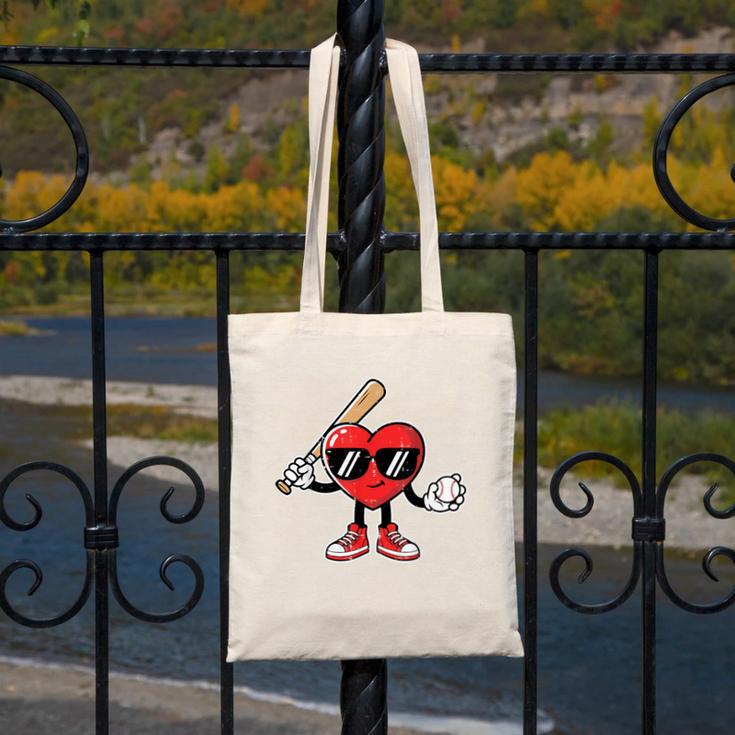 Valentines Day Heart Baseball Player Sports Boys Kids Men Canvas Tote Bag Valentines Day Heart Baseball Player Sports Boys Kids Men Canvas Tote Bag