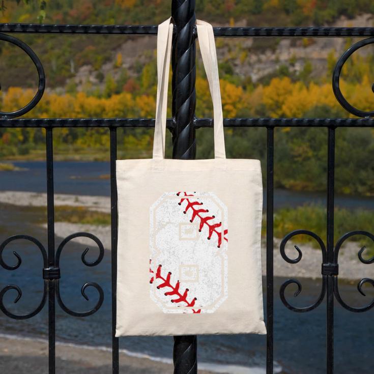 Vintage Baseball 8 Jersey Number 8 Canvas Tote Bag Vintage Baseball 8 Jersey Number 8 Canvas Tote Bag