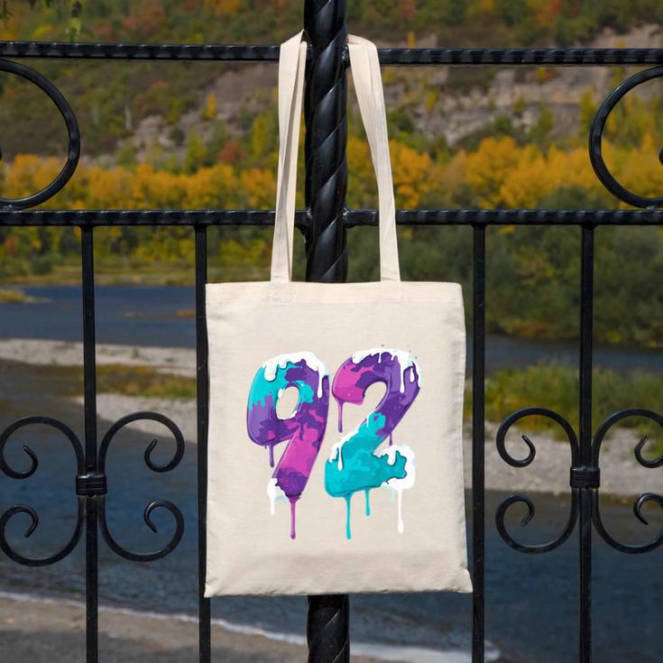 Vintage Baseball 92 Number Canvas Tote Bag Vintage Baseball 92 Number Canvas Tote Bag