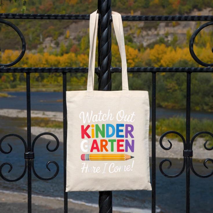 Watch Out Kindergarten Here I Come Back To School Kids Canvas Tote Bag Watch Out Kindergarten Here I Come Back To School Kids Canvas Tote Bag