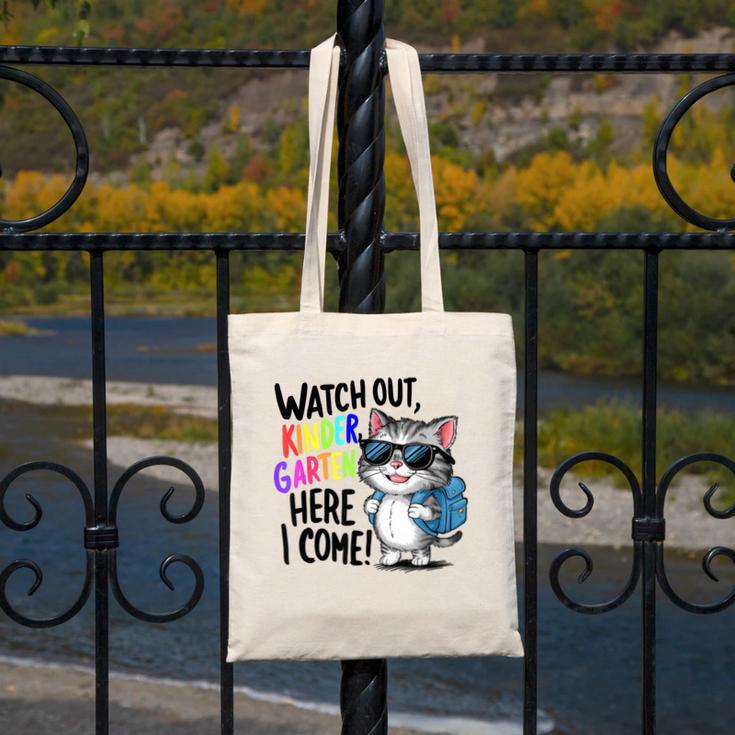 Watch Out Kindergarten Here I Come Cute Cat Back To School Canvas Tote Bag Watch Out Kindergarten Here I Come Cute Cat Back To School Canvas Tote Bag