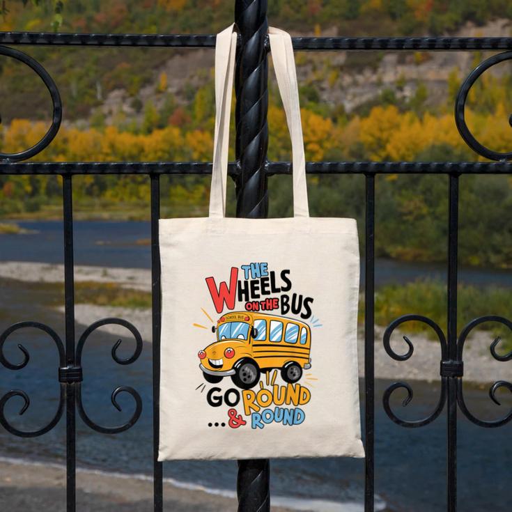 The Wheels On The Bus Toddler Kids Back To School Canvas Tote Bag The Wheels On The Bus Toddler Kids Back To School Canvas Tote Bag