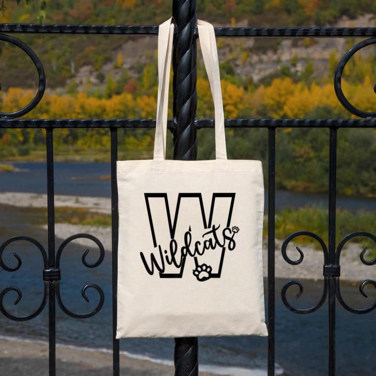 Wildcats School Sports Fan Team Spirit Mascot Back To School Canvas Tote Bag Wildcats School Sports Fan Team Spirit Mascot Back To School Canvas Tote Bag