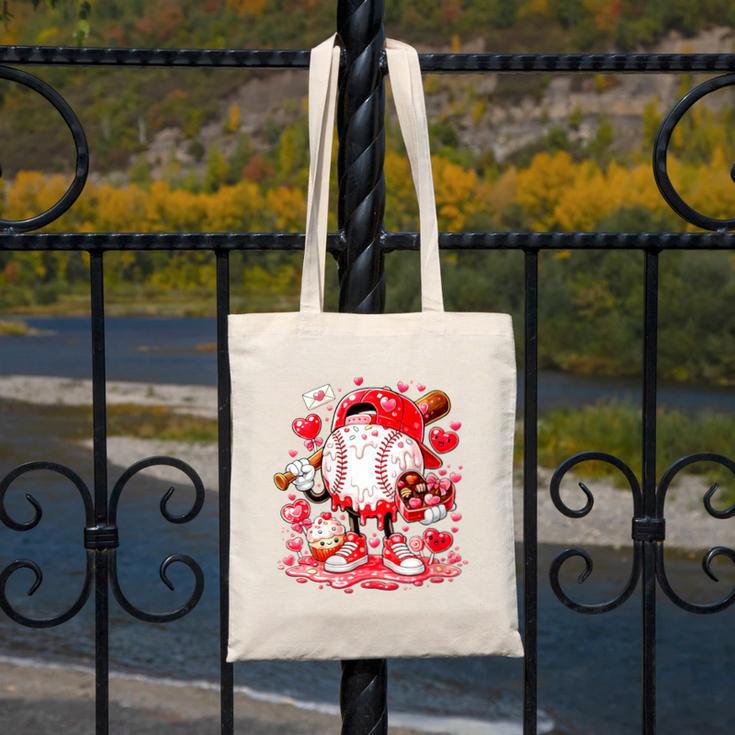 Women's Baseball Drip Ice Cream Boys Kids Youth Valentines Canvas Tote Bag