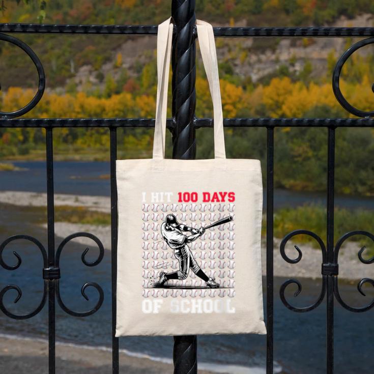 Women's I Hit 100 Days Of School Baseball 100th Day Boys Kids Canvas Tote Bag Women's I Hit 100 Days Of School Baseball 100th Day Boys Kids Canvas Tote Bag