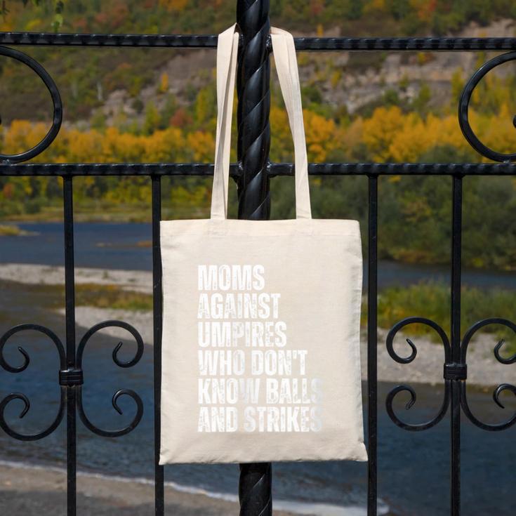 Women's Moms Against Umpires Parents Mom Baseball Sarcastic Canvas Tote Bag
