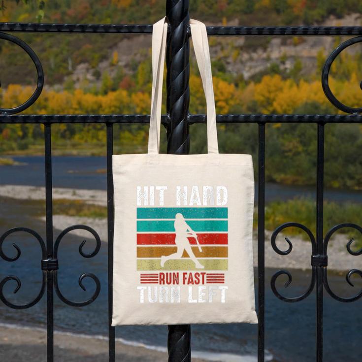 Women's Retro Hit Hard Run Fast Turn Left Baseball Lover Canvas Tote Bag Women's Retro Hit Hard Run Fast Turn Left Baseball Lover Canvas Tote Bag