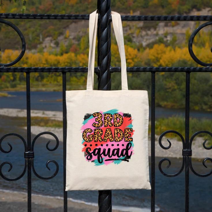 Women's Third 3rd Grade Squad Back To School Animal Print Girl Tee Canvas Tote Bag