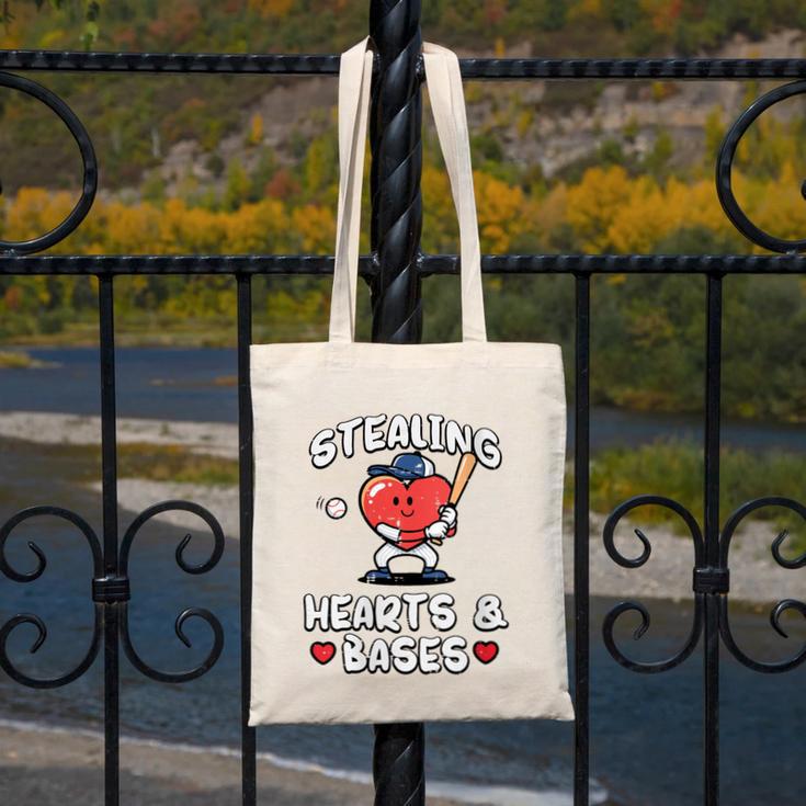 Women's Valentines Day Baseball Stealing Hearts Bases Boys Kids Men Canvas Tote Bag Women's Valentines Day Baseball Stealing Hearts Bases Boys Kids Men Canvas Tote Bag