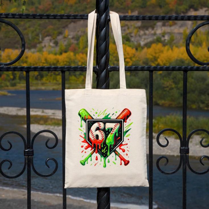 Xmas Baseball Six Seven 67 Meme Ice Cream Drip Men Women Canvas Tote Bag Xmas Baseball Six Seven 67 Meme Ice Cream Drip Men Women Canvas Tote Bag