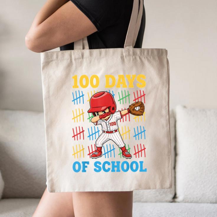 100 Days Of School Baseball Bat 100th Day Of School Boys Canvas Tote Bag