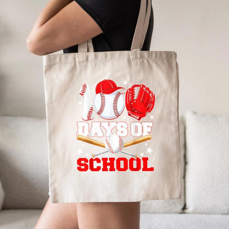 100 Days Of School Baseball Boys Kids Students Canvas Tote Bag
