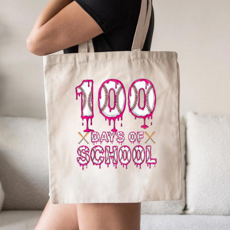 100 Days Of School Baseball Ice Cream Drip 100th Day Boys Canvas Tote Bag 100 Days Of School Baseball Ice Cream Drip 100th Day Boys Canvas Tote Bag