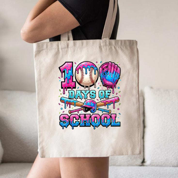 100 Days Of School Baseball Sports Drip Graphic Canvas Tote Bag 100 Days Of School Baseball Sports Drip Graphic Canvas Tote Bag