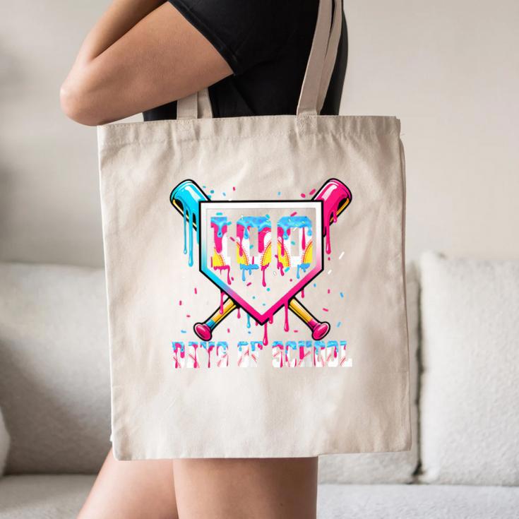 100 Days Of School Boy Kids Baseball Ice Cream Drip Teacher Canvas Tote Bag 100 Days Of School Boy Kids Baseball Ice Cream Drip Teacher Canvas Tote Bag
