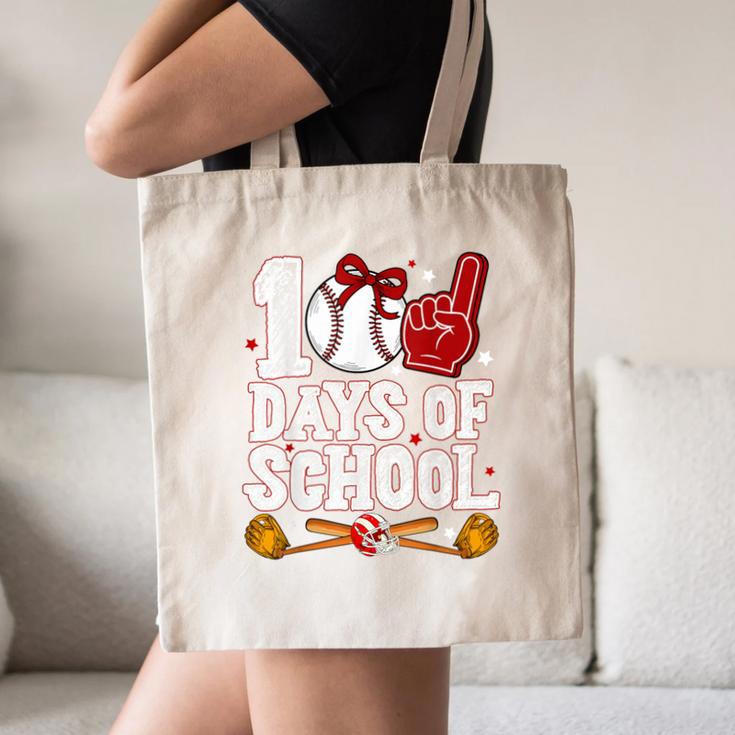 100 Days Of School Cute Bow Baseball Boy Girl Teacher Canvas Tote Bag 100 Days Of School Cute Bow Baseball Boy Girl Teacher Canvas Tote Bag