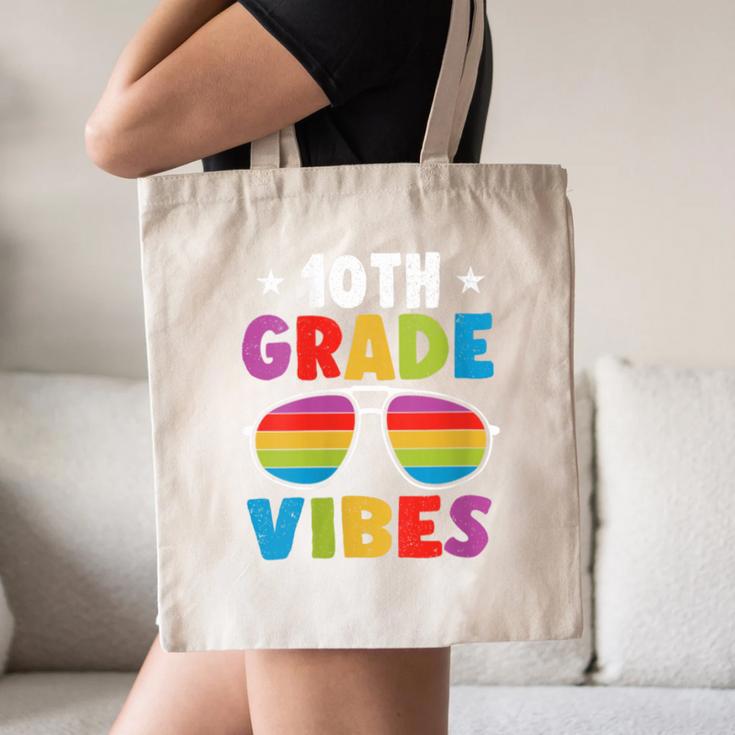 10th Grade Back To School Sunglasses Vibes Retro First Day Canvas Tote Bag 10th Grade Back To School Sunglasses Vibes Retro First Day Canvas Tote Bag