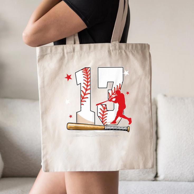 13 Years Old Baseball Birthday Boy 13th Bday Party Canvas Tote Bag