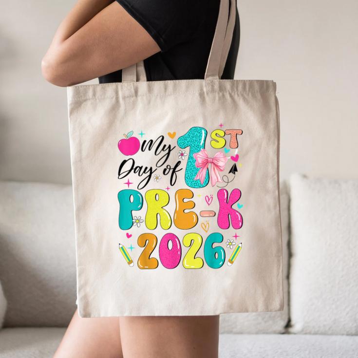 My 1st Day Of Pre-K 2026 Back To School Bow PreK Kids Girls Canvas Tote Bag My 1st Day Of Pre-K 2026 Back To School Bow PreK Kids Girls Canvas Tote Bag
