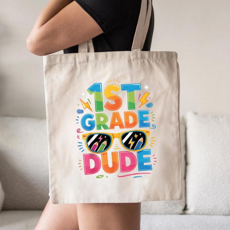 1st Grade Dude Shirt First Grade Boys Girl Back To School Canvas Tote Bag 1st Grade Dude Shirt First Grade Boys Girl Back To School Canvas Tote Bag