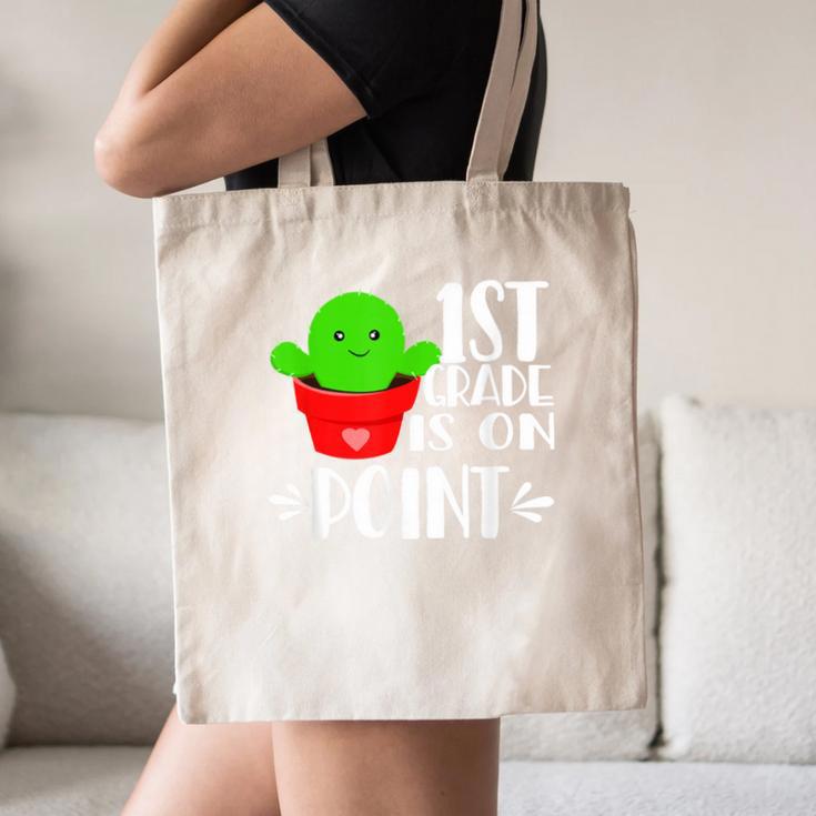 1st Grade Is On Point Cactus Back To School Canvas Tote Bag