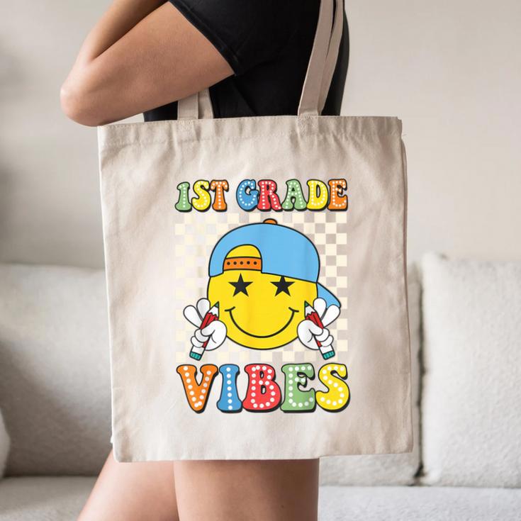 1st Grade Vibes Kids Back To School Class First Grade Boys Canvas Tote Bag 1st Grade Vibes Kids Back To School Class First Grade Boys Canvas Tote Bag