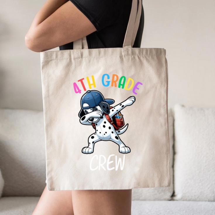 4th Grade Crew Dalmatian Dog Dabbing Back To School Premium Tri-Blend Canvas Tote Bag