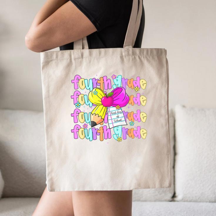 4th Grade For Girls Back To School First Day Fourth Grade Canvas Tote Bag 4th Grade For Girls Back To School First Day Fourth Grade Canvas Tote Bag