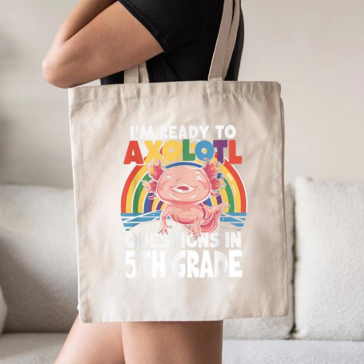 5th Grade Kids Axolotl Questions Back To School Canvas Tote Bag 5th Grade Kids Axolotl Questions Back To School Canvas Tote Bag
