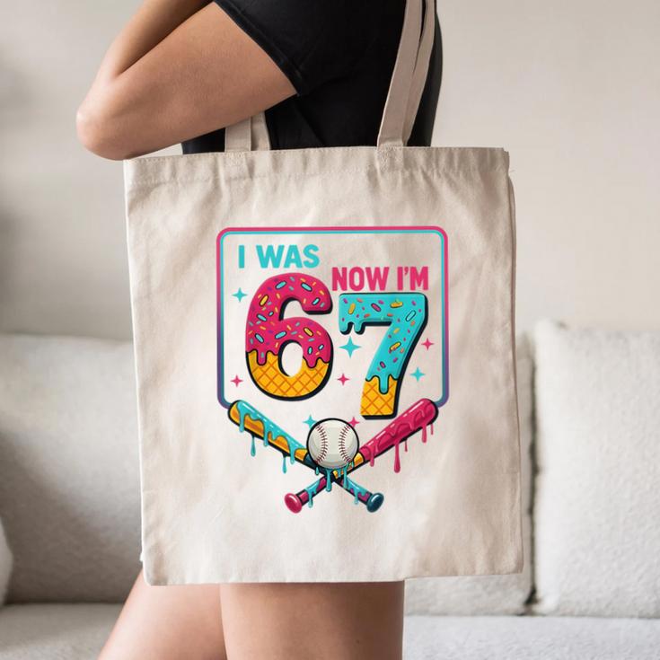 I Was 6 Now Im 7 Ice Cream Drip Baseball For Men Women Kids Canvas Tote Bag