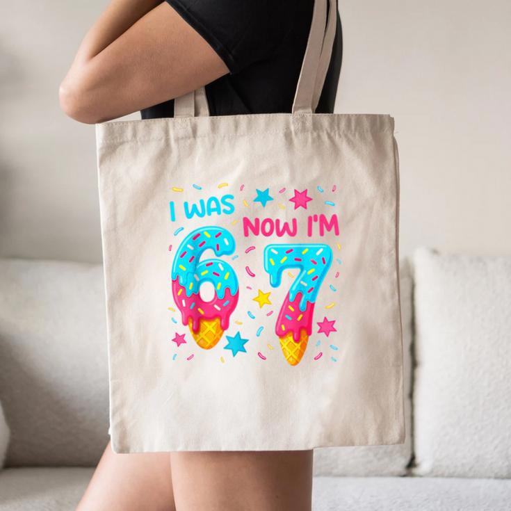 I Was 6 Now I'm 7 67 Birthday Baseball Drip 7 Year Old Canvas Tote Bag I Was 6 Now I'm 7 67 Birthday Baseball Drip 7 Year Old Canvas Tote Bag