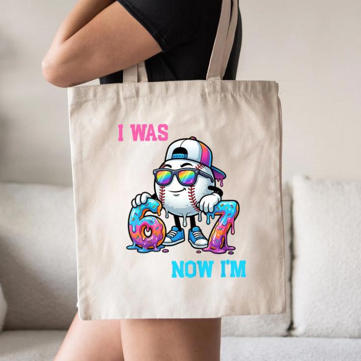 I Was 6 Now I'm 7 Baseball Birthday Drip Ice Cream Boy Canvas Tote Bag I Was 6 Now I'm 7 Baseball Birthday Drip Ice Cream Boy Canvas Tote Bag