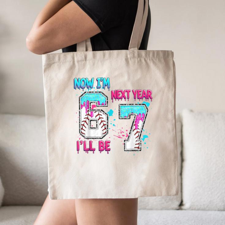 Now Im 6 Next Year I'Ll Be 7 Baseball Ice Cream Drip 67 Meme Canvas Tote Bag Now Im 6 Next Year I'Ll Be 7 Baseball Ice Cream Drip 67 Meme Canvas Tote Bag