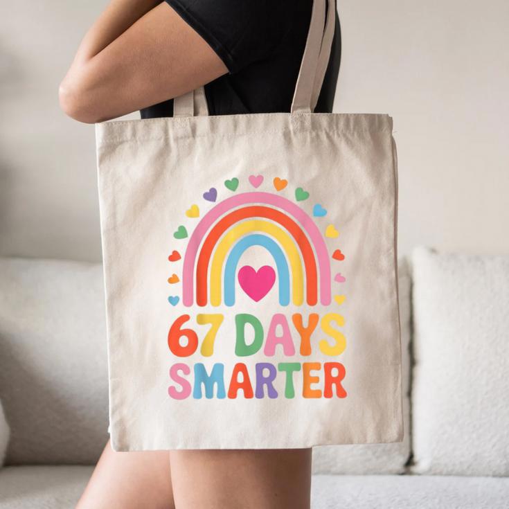 67 Days Smarter Rainbow For Back To School Kids Canvas Tote Bag