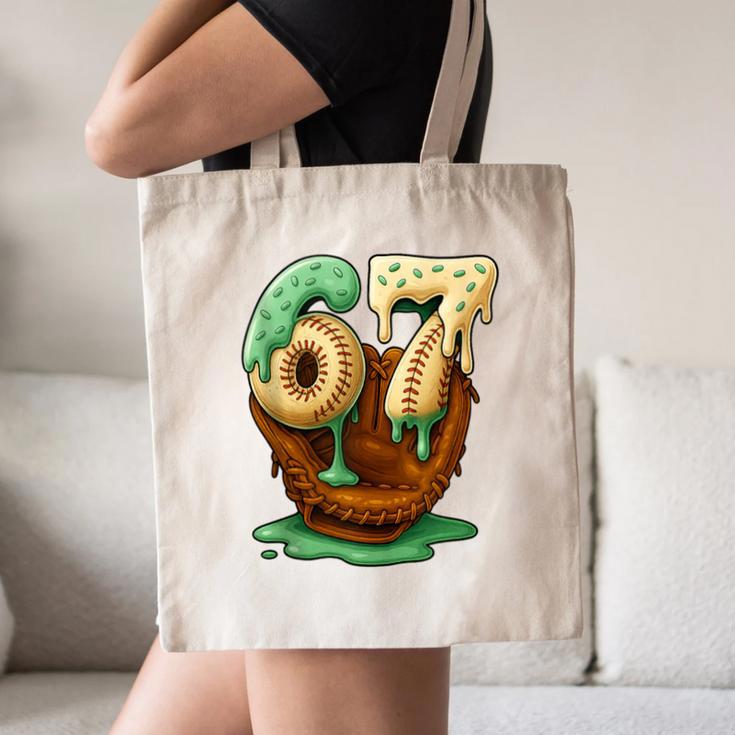 67 Ice Cream Drip Six Seven Baseball Canvas Tote Bag 67 Ice Cream Drip Six Seven Baseball Canvas Tote Bag