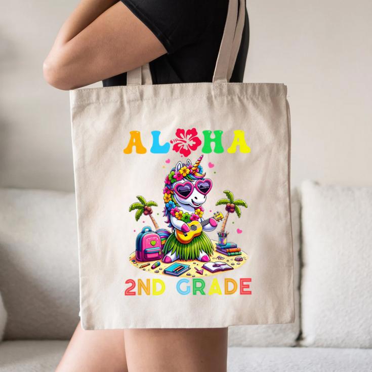 Aloha Second Grade Unicorn Hawaii Back To School Kids Girl Canvas Tote Bag Aloha Second Grade Unicorn Hawaii Back To School Kids Girl Canvas Tote Bag
