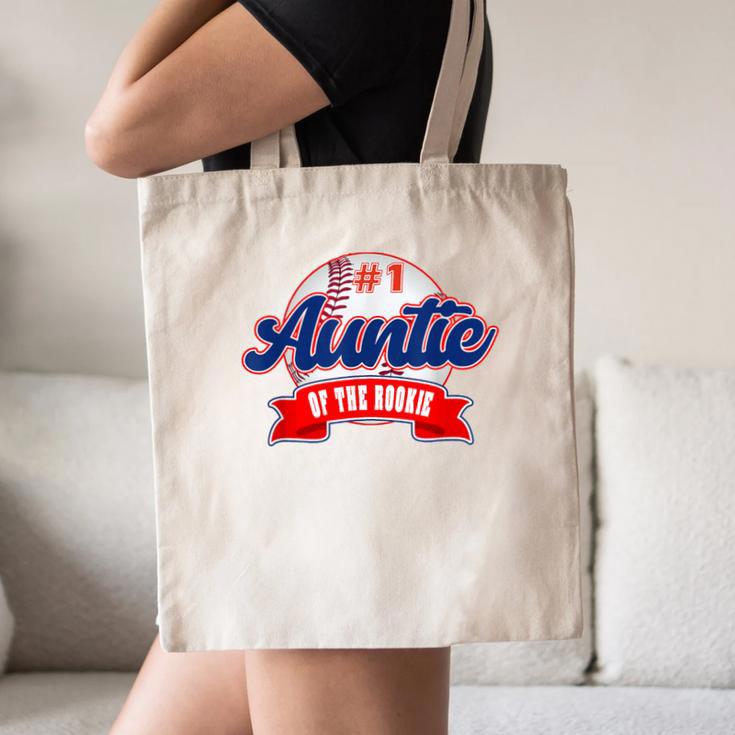 Auntie Rookie Of Year 1st Birthday Baseball Theme Matching Canvas Tote Bag