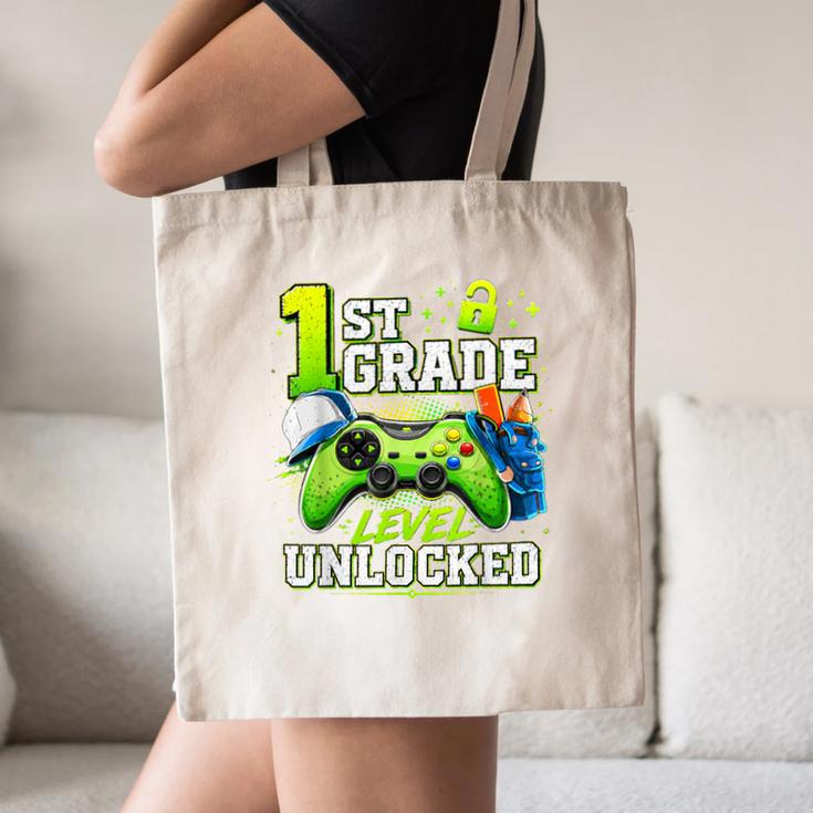 Back To School 1st First Grade Level Unlocked Gamer Kid Canvas Tote Bag Back To School 1st First Grade Level Unlocked Gamer Kid Canvas Tote Bag