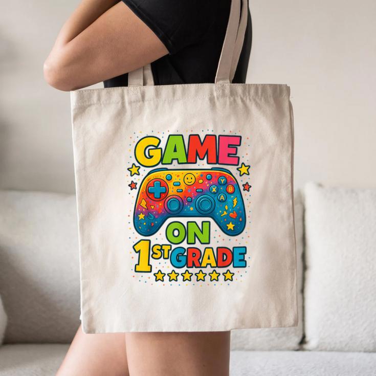 Back To School 1st Grade Boys Gamer First Day School Level Canvas Tote Bag Back To School 1st Grade Boys Gamer First Day School Level Canvas Tote Bag