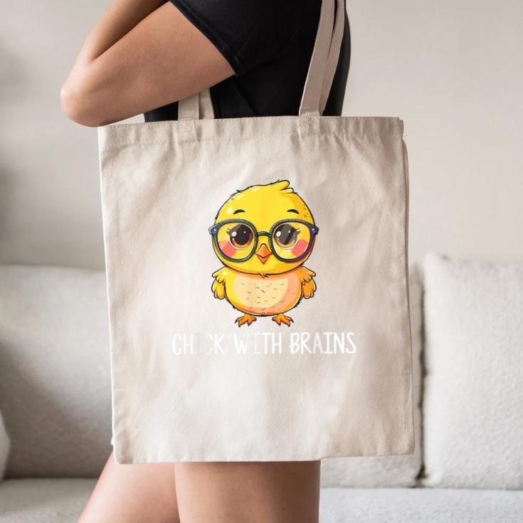 Back To School Chick With Brains Smart Intelligent Girls Canvas Tote Bag Back To School Chick With Brains Smart Intelligent Girls Canvas Tote Bag