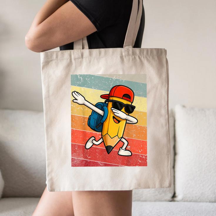 Back To School Dabbing Pencil First Day Boys Kids Canvas Tote Bag Back To School Dabbing Pencil First Day Boys Kids Canvas Tote Bag
