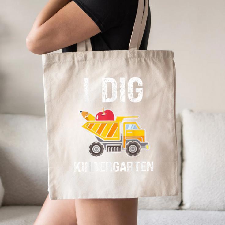 Back To School I Dig Kindergarten Dumping Truck Boys Girls Canvas Tote Bag