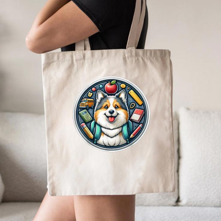 Back To School Icelandic Sheepdog Dog Boy Girls Student Kids Canvas Tote Bag