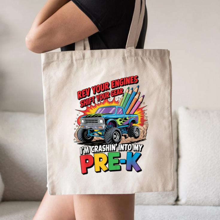 Back To School Pre-K Preschool Monster Truck First Day Boys Canvas Tote Bag