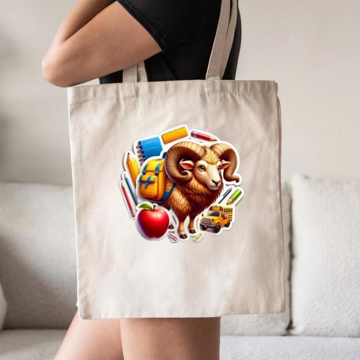 Back To School Ram Boys Girls Student Kids Lover Farmer Cute Canvas Tote Bag Back To School Ram Boys Girls Student Kids Lover Farmer Cute Canvas Tote Bag
